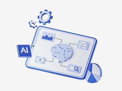 Artificial intelligence on tablet screen 3d 3d render after effects animation blender design graphic design illustration motion graphics render ui