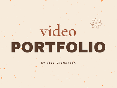 Video Portfolio video editing