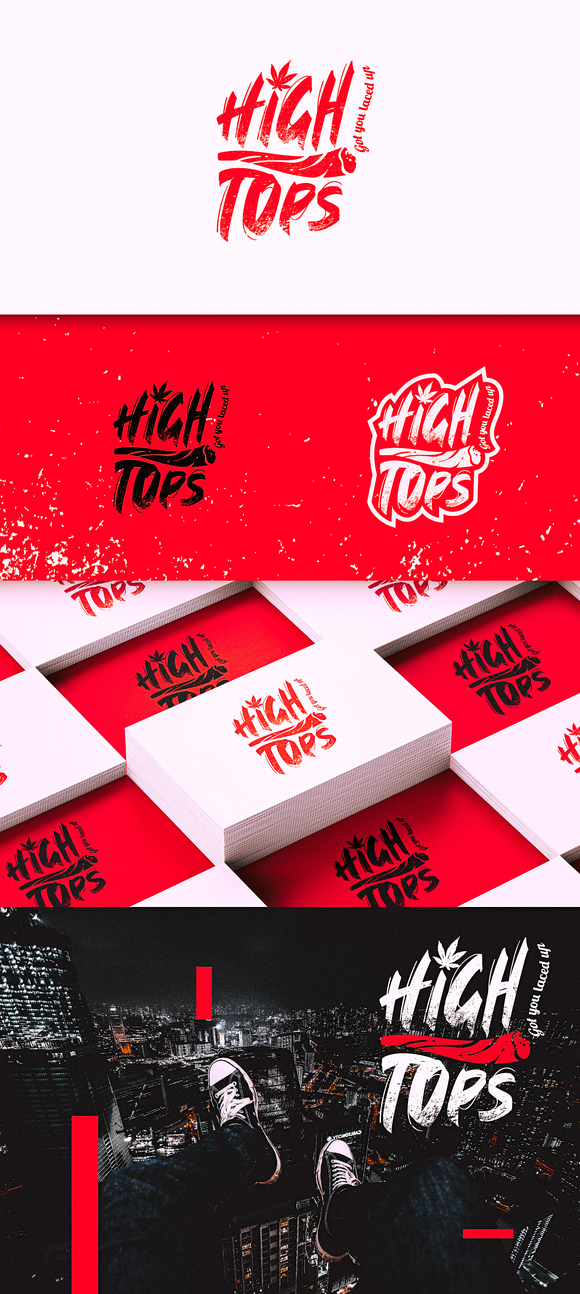 High Tops branding cannabis creative creativity design fashion grunge high logo logos logotype pot red typo typography wordmark