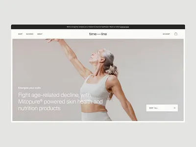 Timeline Nutrition — Homepage animation branding clean ecommerce flat homepage landing minimal product design sans serif shop swiss ui ux web web design website