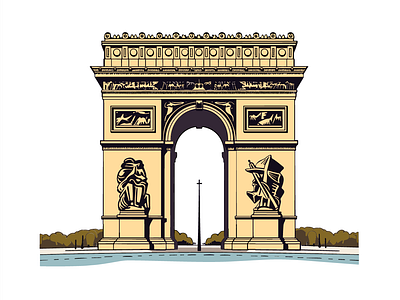 Triumphal Arch - Illustrating Grandeur and History architectural elegance cultural heritage grand celebrations historical landmarks iconic structures landmarks illustration monumental history timeless beauty triumphal arch victory monument