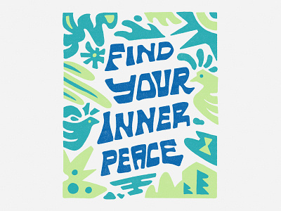 Inner Peace design illustration lettering merch design skitchism t shirt typography vintage