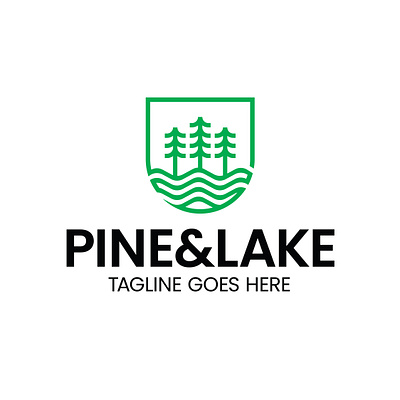 Pine and Lake Logo app branding design graphic design illustration logo vector