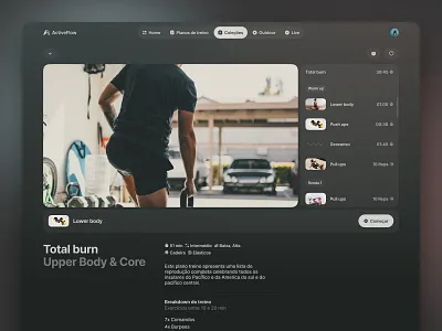 Detailed training plan within a Fitness Web App. app clean design desktop fitness fitness app fitness web app significa ui ux web web app web design workout
