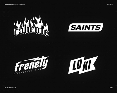 Selected Streetwear Logos (BLACK EDITION) brand logo design font design graphic design illustration logo logo design logo mark logodesign logotype streetwear logo typography urban