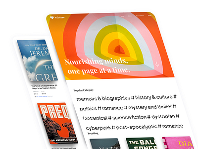 Yabdeee - Bookstore Website audiobook author book booktore clear creative figma kindle landing page minimal ui ux webdesign