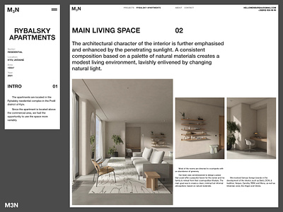 M3N Bureau — Rybalsky Apartments architecture grid high end landing layout m3n minimal minimalism ui web web design