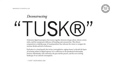 "TUSK®" aiart animation art branding digitalart icons logodesign mansanares mograph motiongraphics typography