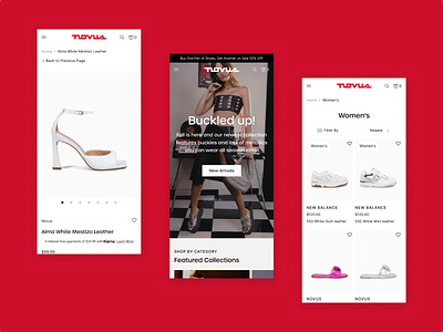 Novus Shoes - Mobile design development ecommerce migration mobile shopify plus uxui