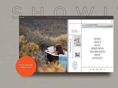 Fully Customizable Showit Pop-Out Me showit showit canvas showit design showit template showit templates showit web template web template website design