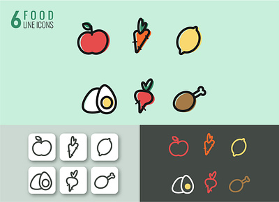 Vector food icons app icons food icons fruit health app healty food vector food vegetables