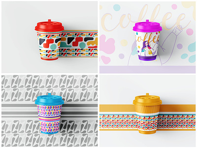 Coffee cup pattern design blue coffe cup coffee cup coffee cup pattern coffee paper cup colorful food pattern colorful pattern design first food pattern food pattern graphic design illustration one time cup paper cup pattern design plastic cup red design vector yellow pattern