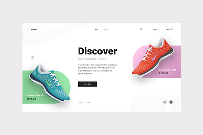 Hero Design for Shoes Site banner design clean design graphic hero design home page landing page template theme ui ui design ux web design website