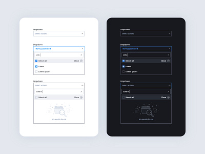 Selection dropdown with search dropdown ui ux