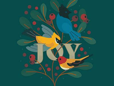 Joy Holiday Card illustration vector wildlife