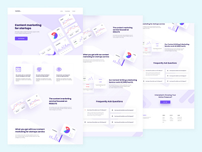 Content marketing agency landing page design appdesign branding design graphic design landing page design marketing typography ui ui ux design uiinspiration user interface