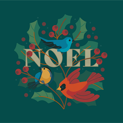 Noel Holiday Card animal design illustration vector wildlife