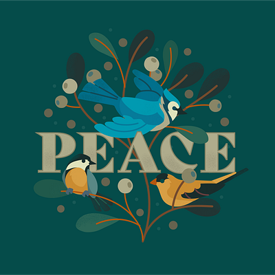 Peace Holiday Card animal design illustration vector wildlife