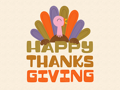 Happy Thanksgiving! cute cute illustration hand lettering illustration lettering texture thanksgiving turkey typography