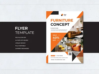Flyer Template Furniture Concept Triangle architecture best clean cool design flyer furniture interior modern new new home professional promotion template trend triangle viral