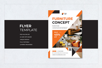 Flyer Template Furniture Concept Triangle architecture best clean cool design flyer furniture interior modern new new home professional promotion template trend triangle viral