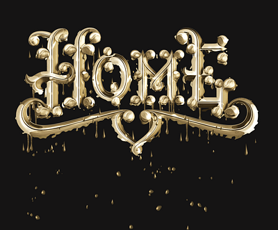 Home Gold art chrome dripsliquid elegant gold golden home light logo logos logotipo logotype luxury posh rich type typography
