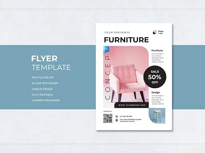 Flyer Template Furniture Clean Design architectur clean cool design elegant flyer furniture interior modern new new home professional promotion simple sofa tamplate the best viral