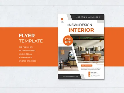 Flyer Template New Design Interior chair clean cool design flyer graphic design interior modern new professional promotion psd sale sofa template