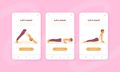 WORKOUT APP / Illustrations app colorful ejercicios explainer video illustration motion graphics personaje vector