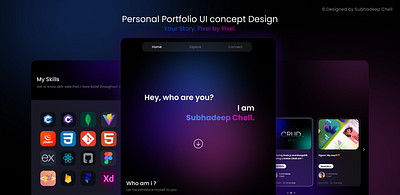 "Your Story, Pixel by Pixel" - Personal Portfolio UI Design. app branding design graphic design illustration logo typography ui ux vector