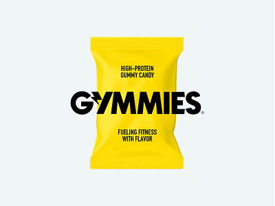 Gymmies Gummy Candy Packaging bold candy design fitness graphic design gummy bears icon logo minimal modern packaging simple symbol