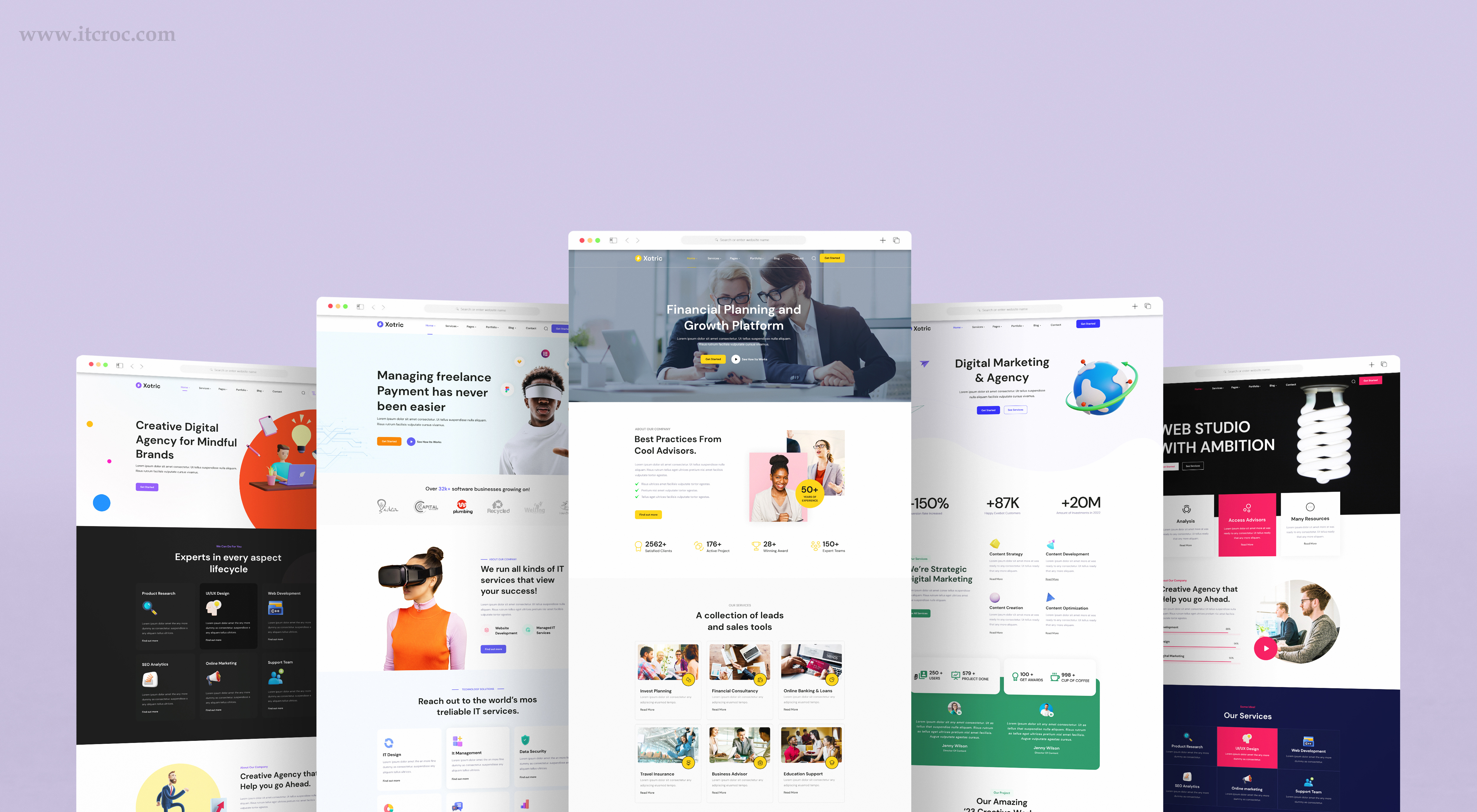 Xotric - Creative Agency WordPress Theme + RTL UI agenxy dribble it ui viral wordpress