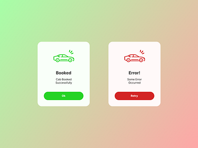 #011 Flash Message 011 cab cab booking cards daily design design error flash messages ola results success ui ux