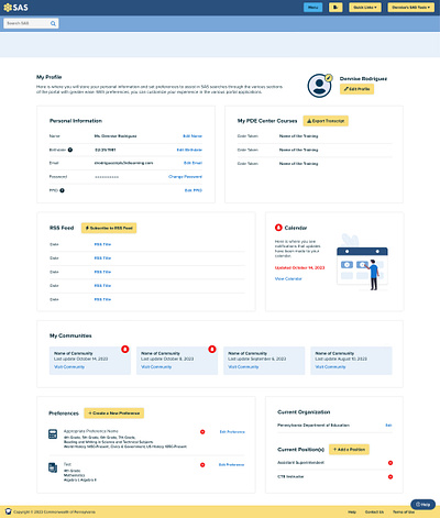 SAS Profile design minimal ui ux web website
