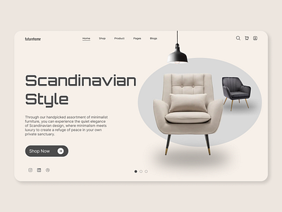 Scandinavian-style furniture website 3d branding design graphic design illustration logo minimal ui uidesign uiux vector website