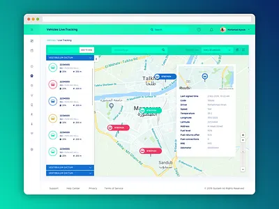Vehicle Live Tracking design system figma fleet icons map navigation saas tracking ui ux vehicle