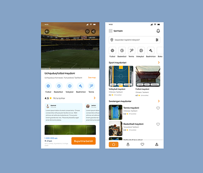 Sportopia App UI design creative design figma graphic design motion graphics sport ui