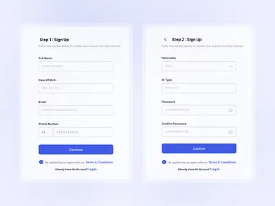 Sign up Component ( 2 Steps) graphic design presentation productdesiner ui uidesiner uxcasestudy uxdesiner uxresearcher uxwriting