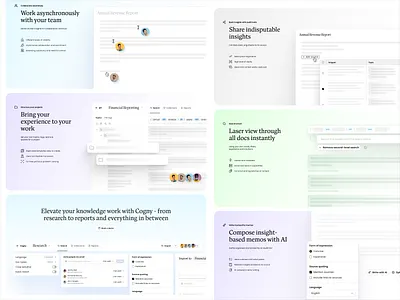 Cogny features - UI illustrations blue clean colorful features ghost gradient graphic grey illustration minimal purple skeleton ui uiux
