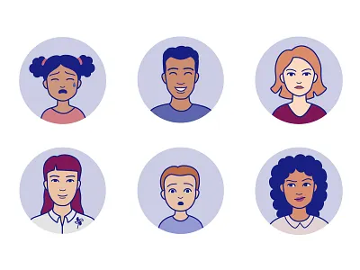 Emotions. Characters for childcare education website character character design child childcare deversity drawing education emoji emotion game happy healthcare illustration kids learning line drawing lineart minimal people portrait