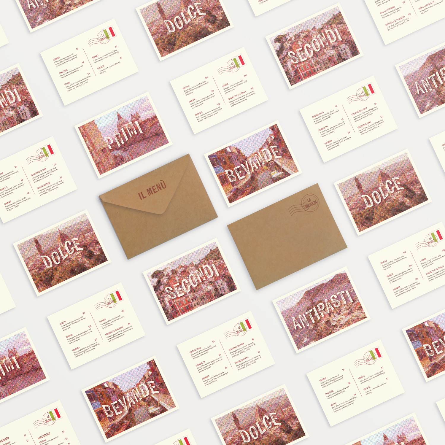 La Vacanza Menu graphic design menu menu design