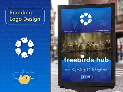 Branding / Logo Design 2024 animal bird blue branding circle design free freelance georgia graphic design hub illustrator logo logo design migratorybird organization protect right trend