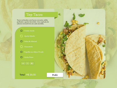 33 Daily UI - Customize Product - Mexican Food cardápio challenge customizar customize dailyui desafio figma food menu mexican food méxico product produto site tacos ui uxui