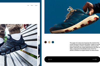 Sneaker brand ecommerce UI foot