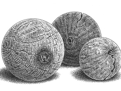 Spheres art artist artwork balls drawing hand drawn illustration ink wood