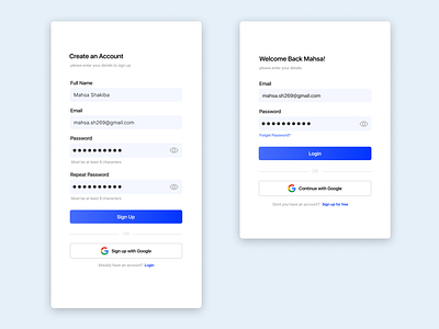 Sign up - Login components dailychallenge login signup ui uidesign uxdesign