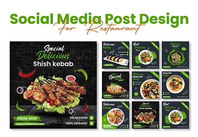 Food Social Media Post Design app branding design flyer design food graphic design illustration logo meida post social ui ux vector
