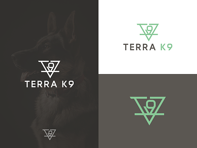 Terra K9 Logo dog earth symbol gear lettermark logo minimal terra