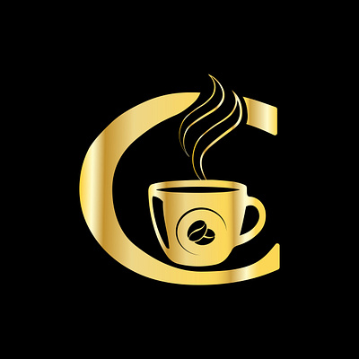 Coffee or coffee shop logo carton coffee coffeeshop cover gold graphic design logo metal simple vector
