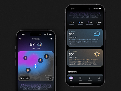 Weather concept 3d app concept dark mode dashboard icons neomorphism neon ui ux weather weather app weather concept